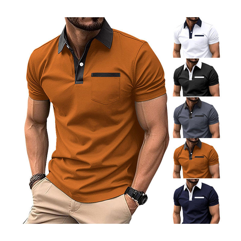 Customized business cheap clothes polyester color pocket men's blank casual shirt men's golf shirt wholesale factory